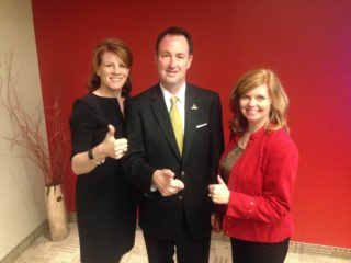 Tammy Moore, CEO, ALS Canada celebrates the Compassionate Care Benefit (CCB) increase with ALS Patient Advocate Brian Parson and his wife Susan Robbins Parsons